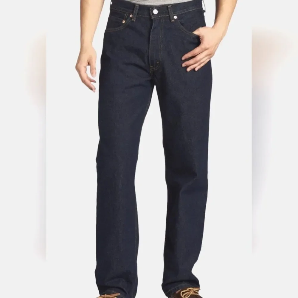 Levi's‎ Jeans Men's 550 Relaxed Fit Straight Leg Blue Rinse Denim Mid Rise 38 32